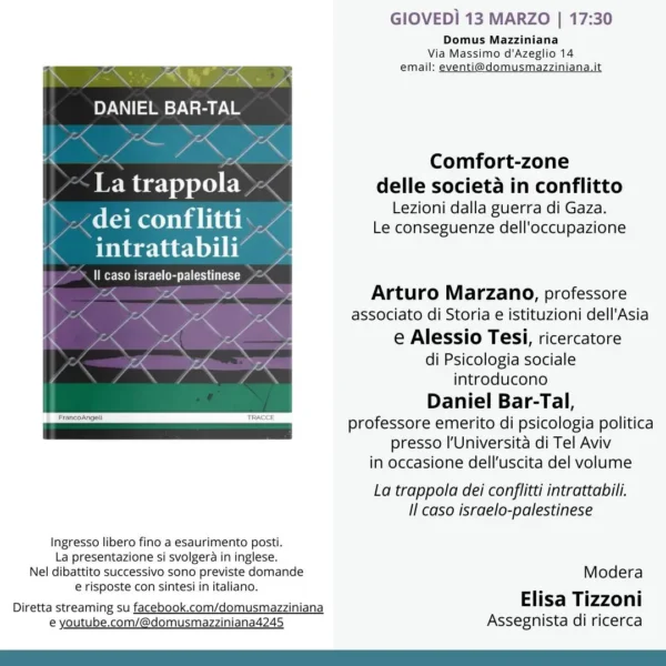 Presentazione volume: La trappola dei conflitti intrattabili, Daniel Bar-Tal